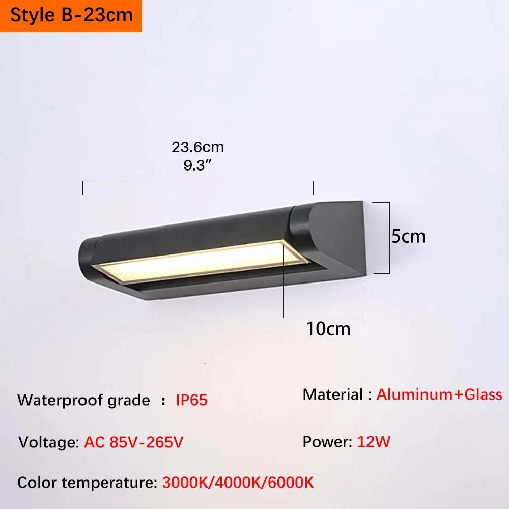 2025 new model.  Outdoor waterproof wall lamp.  Can rotate.  Aluminum and glass materials.  18W, minimalist landscape light