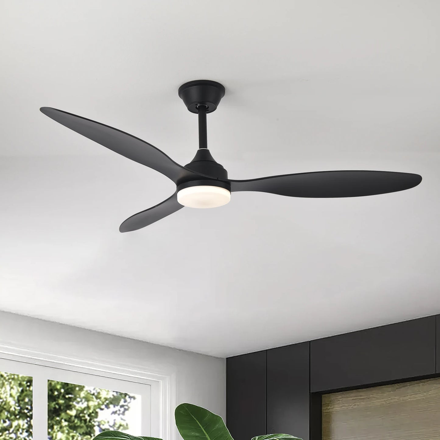 52 inch household ceiling fan with lights, remote control, six speed variable frequency motor