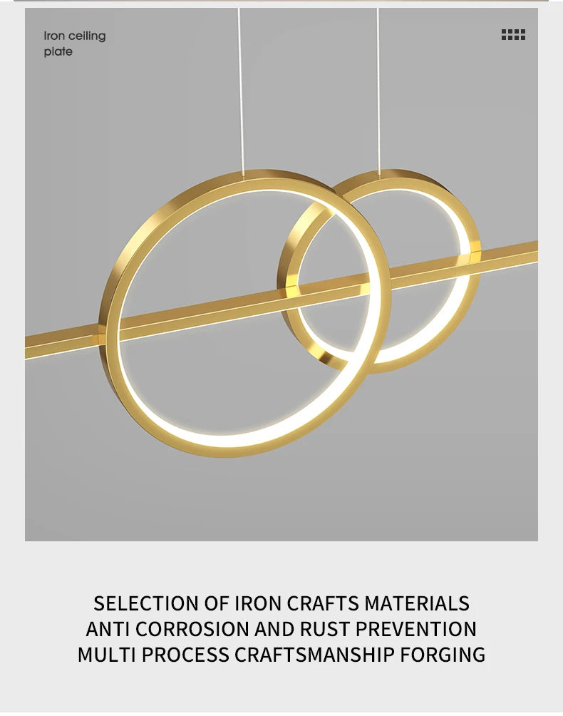 Restaurant Lighting 100cm Long Strip Decoration Dining Table Light Living Room Restaurant Modern LED Pendant Light Fixture Light