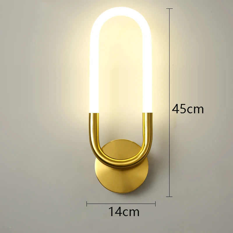 Minimalist U-shaped Wall lamp Modern designer Creative Study Living room Bedroom Background Wall light Bedhead