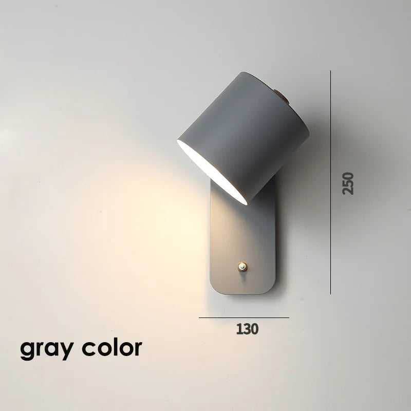 Nordic Wall Lamp Bedside Rotatable Adjustable Light With Switch for Home Decoration Lighting Creative Reading Study Wall Lights