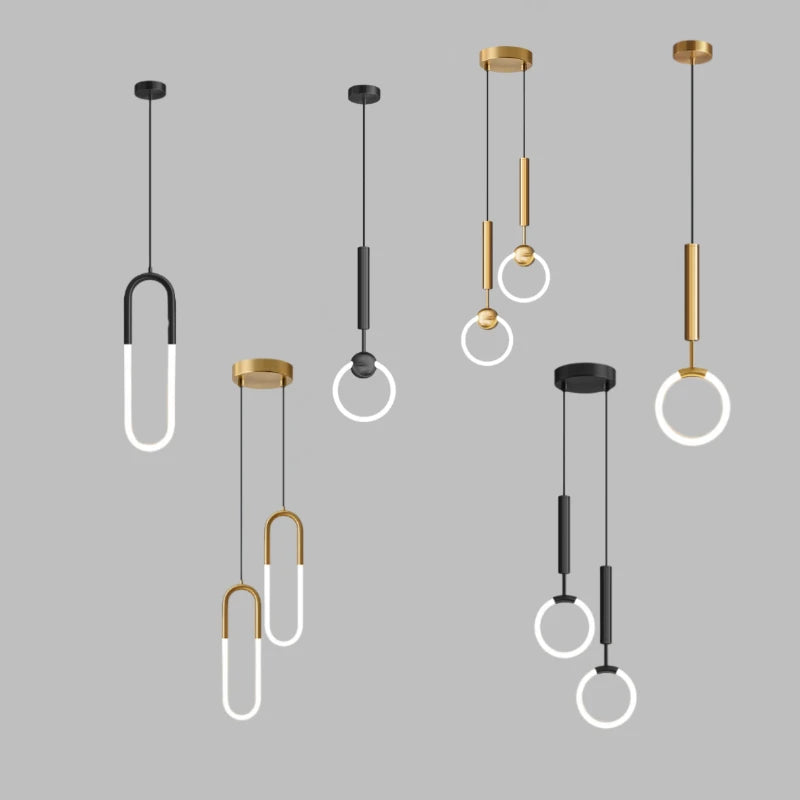 Modern Luxury Pendant Lamp Bedroom Bedside Bathroom Entrance LED Chandeliers Restaurant Kitchen Dining Hall Bar Hanging Lighting