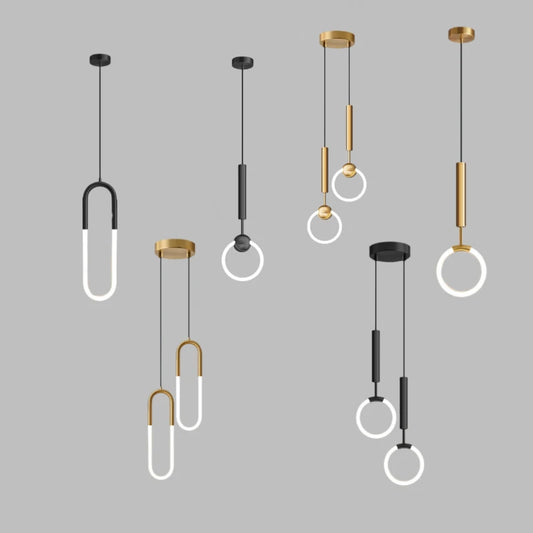 Modern Luxury Pendant Lamp Bedroom Bedside Bathroom Entrance LED Chandeliers Restaurant Kitchen Dining Hall Bar Hanging Lighting