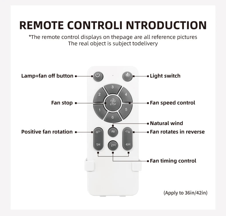 36,42,52,60 Inch Inverter Ceiling Fan Light w/Remote, Quiet, 6-Speed, Energy-Efficient for Living, Dining, Study, Bedroom
