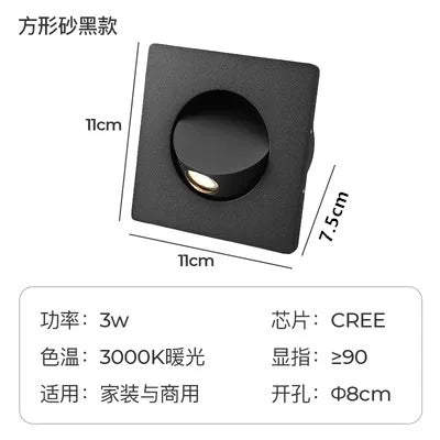 Recessed Rotation LED Reading Wall Light Living Room Bedroom Bedside Hotel Corridor Entrance Wall Lamp Hidden Decor Wall Sconce