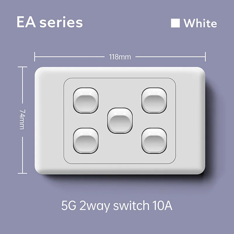 118 Type Australian Standard 1/2/3/4/5/6 Gang Six-hole 15A Wall Switch Socket USB Type-c Port Fast Charging Power Socket Panel