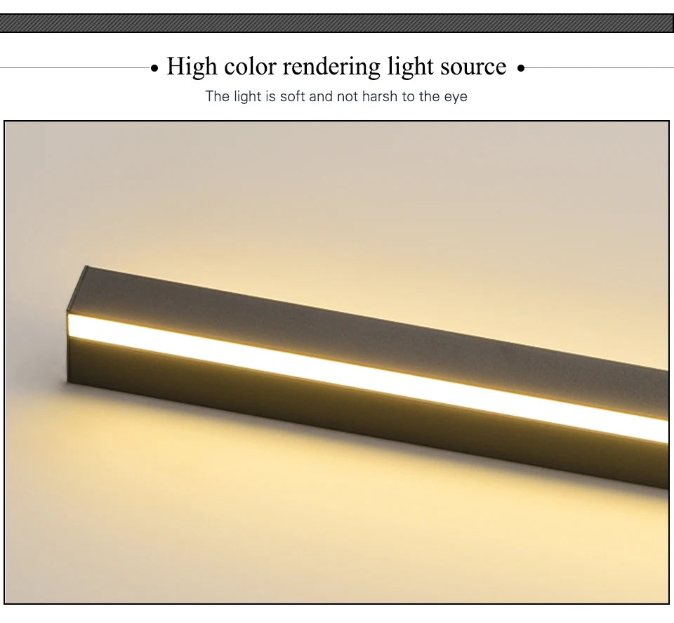 Long Wall Light outdoor Waterproof Modern Long Strip LED lighting wall lamp IP65 Garden AC 85-256v outdoorDecoration