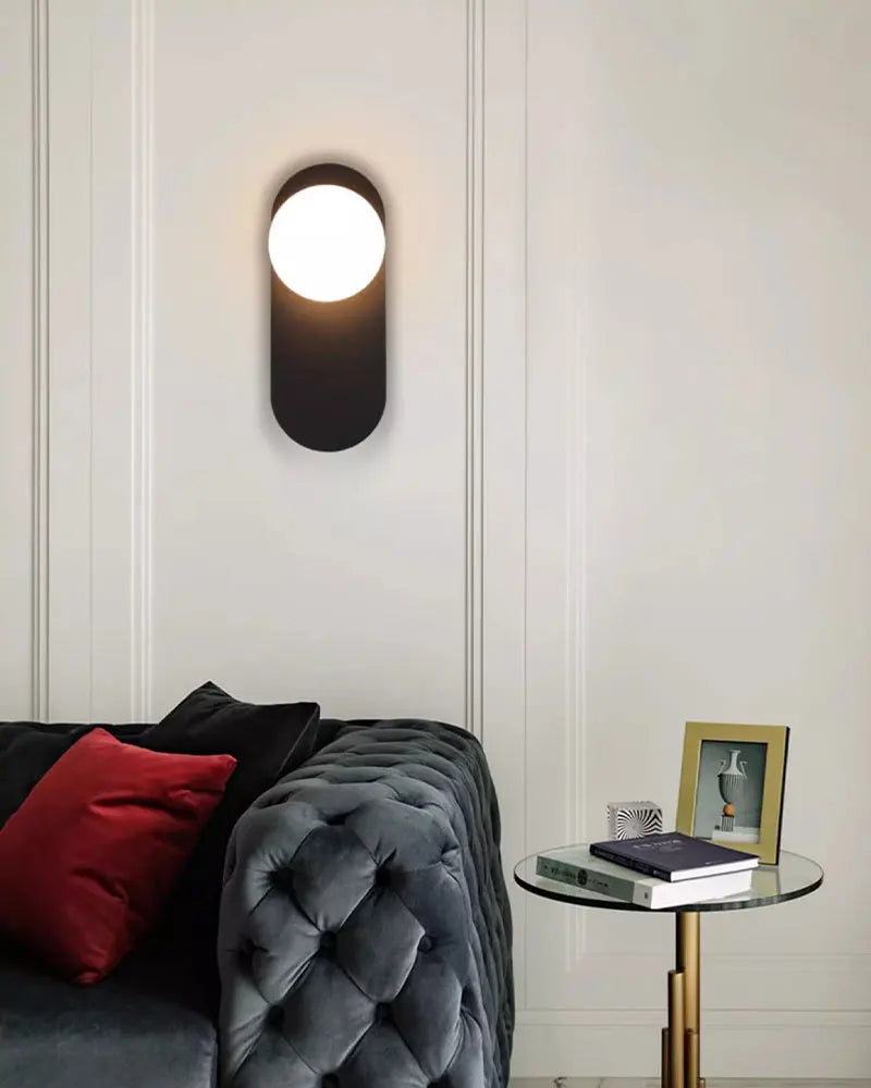 Frosted Glass Ball Indoor LED Wall Lamps with Plug Switch Black Gold G9 LED Wall Lights Wall Sconce for Corridor Aisle