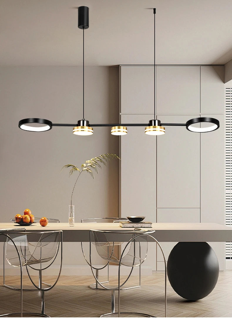 Pendant Lights Hanging Lamp Modern Table LED Long Linear Chandelier Kitchen Island Lighting For Dining Living Room Office Light