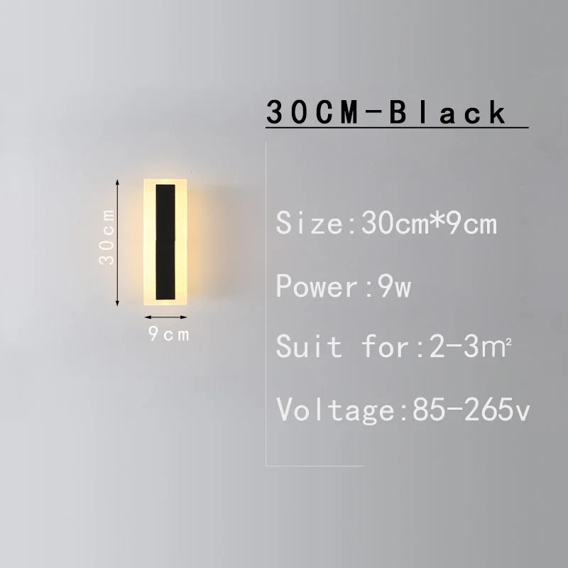 Outdoor IP65 waterproof Long strip lamp, simple LED wall light suitable for courtyard, villa, gate, garden outdoor decoration