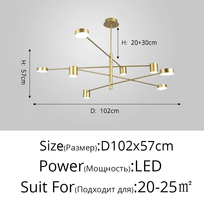 New Modern LED Chandelier Lights Bedroom Living Dining Room Gold Black Indoor Fixture Lighting Lamps Apply To AC90-260V