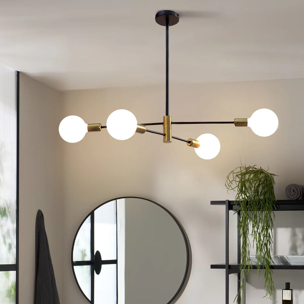 Nordic Modern Chandelier Hanging Lamps For Ceiling Home Decor Living Room Bedroom Pendant Indoor Fixtures E27 G95 G125 Milk Bulb