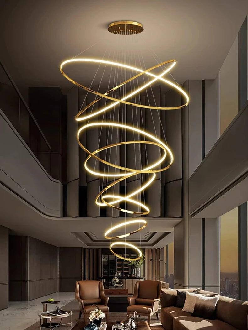 Modern home decor led lights pendant light lamps forstaircase Chandeliers for living room hanging light indoor lighting