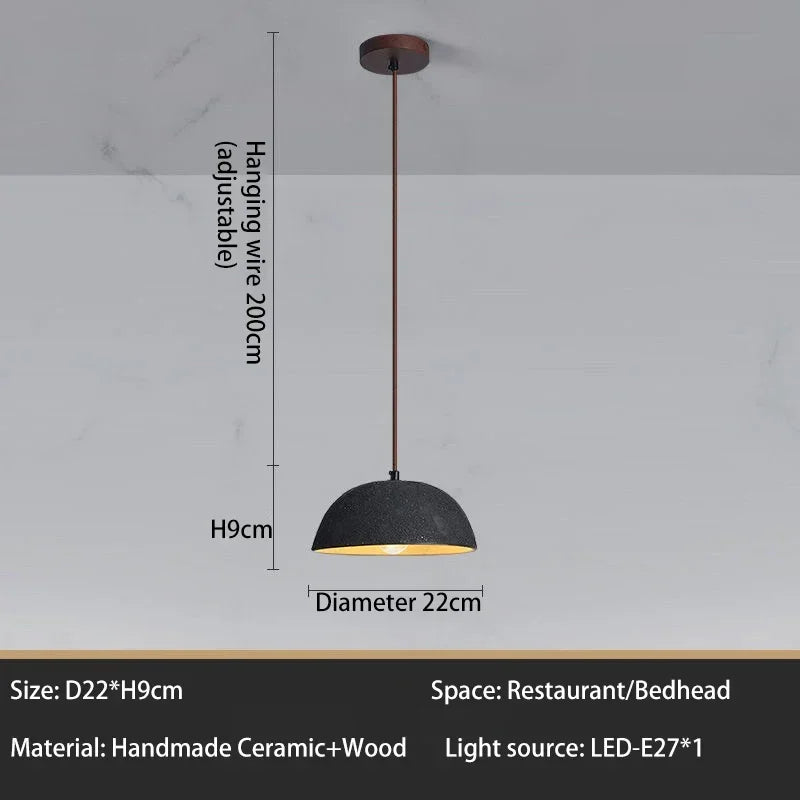 Classical Ceramic Pendant Light Coffee Shop Light Shop Lighting Tea Room Bar Table Lamp Retro LED Wooden Small Chandelier