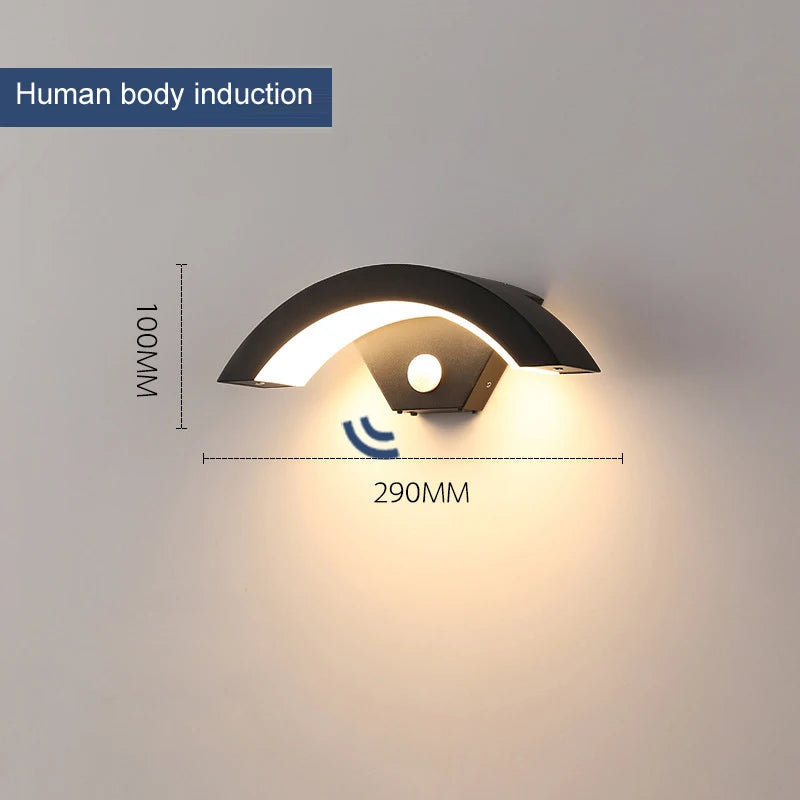 Outdoor Wall Light Waterproof IP65 Radar Motion Sensor Outdoor Lighting Porch Sconce Balcony Garden Outside Wall Lamp Vestibule