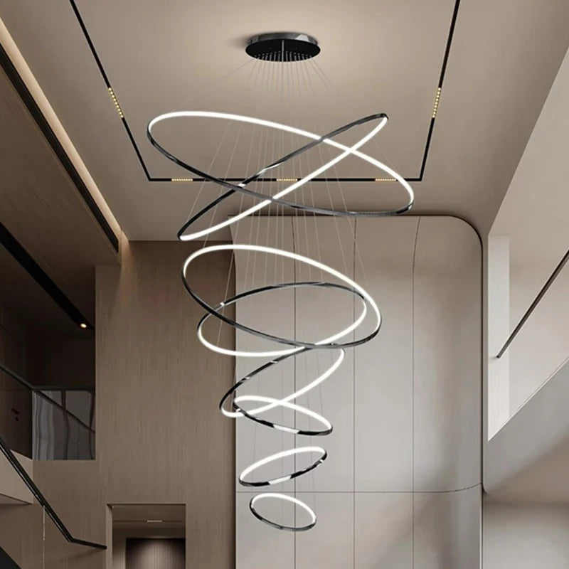 Modern home decor led lights pendant light lamps forstaircase Chandeliers for living room hanging light indoor lighting