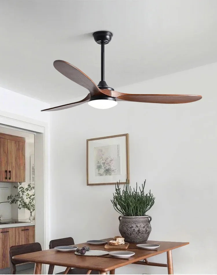 42/52/60/70 Inch Large wooden ceiling fan with DC Motor Remote Control ceiling lamp fan Electric fan for Living room bedroom