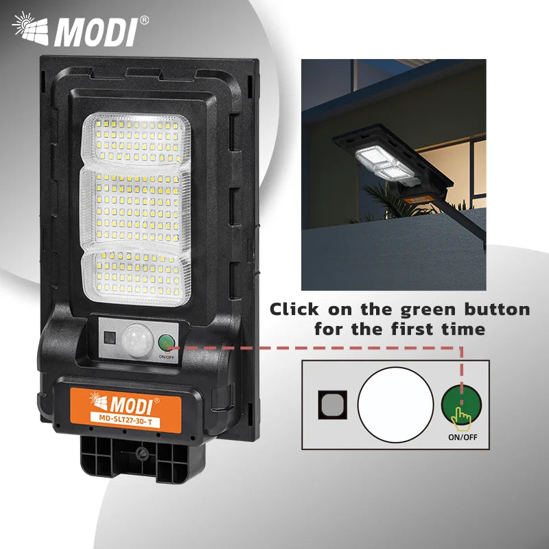 MODI Solar street  Light IP65 Waterproof  - Dual 3000K/6500K for Outdoor Yard/Street, Quick Installation and High Brightness