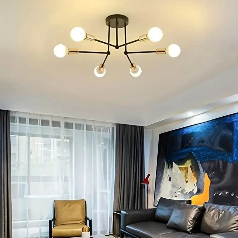 Modern Led Spider Ceiling Lighting Industrial Iron Black/Golden Nordic Minimalist Home Decoration Living Room Dining Room Ceilin
