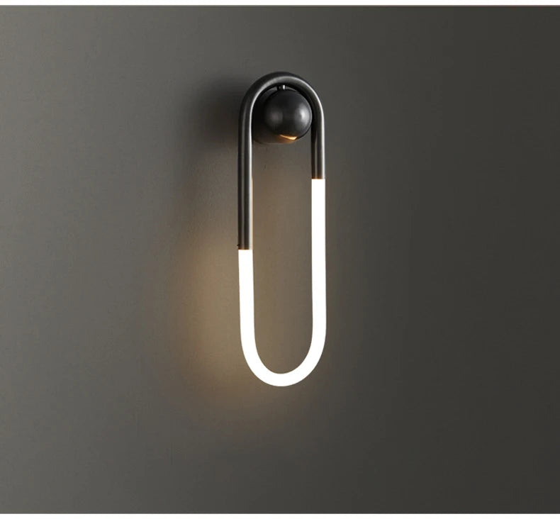 Minimalist U-shaped Wall lamp Modern designer Creative Study Living room Bedroom Background Wall light Bedhead