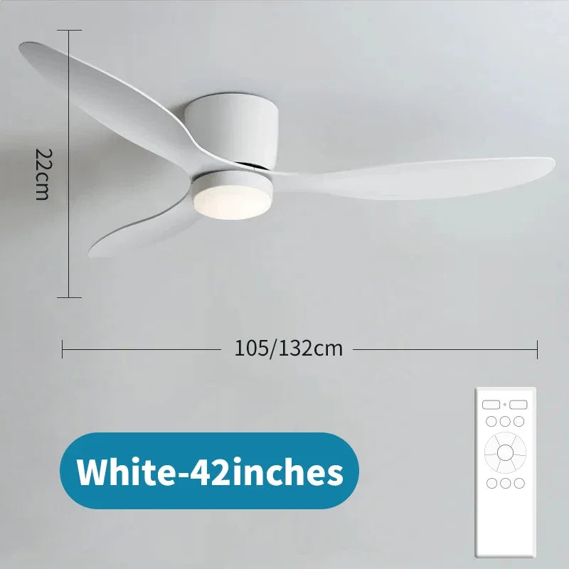 52 Inch Walnut Ceiling Fan, Remote Control with Adjustable Lights, 3 Fan Blades Reversible DC Motor Ceiling Fan, Decorative Fan