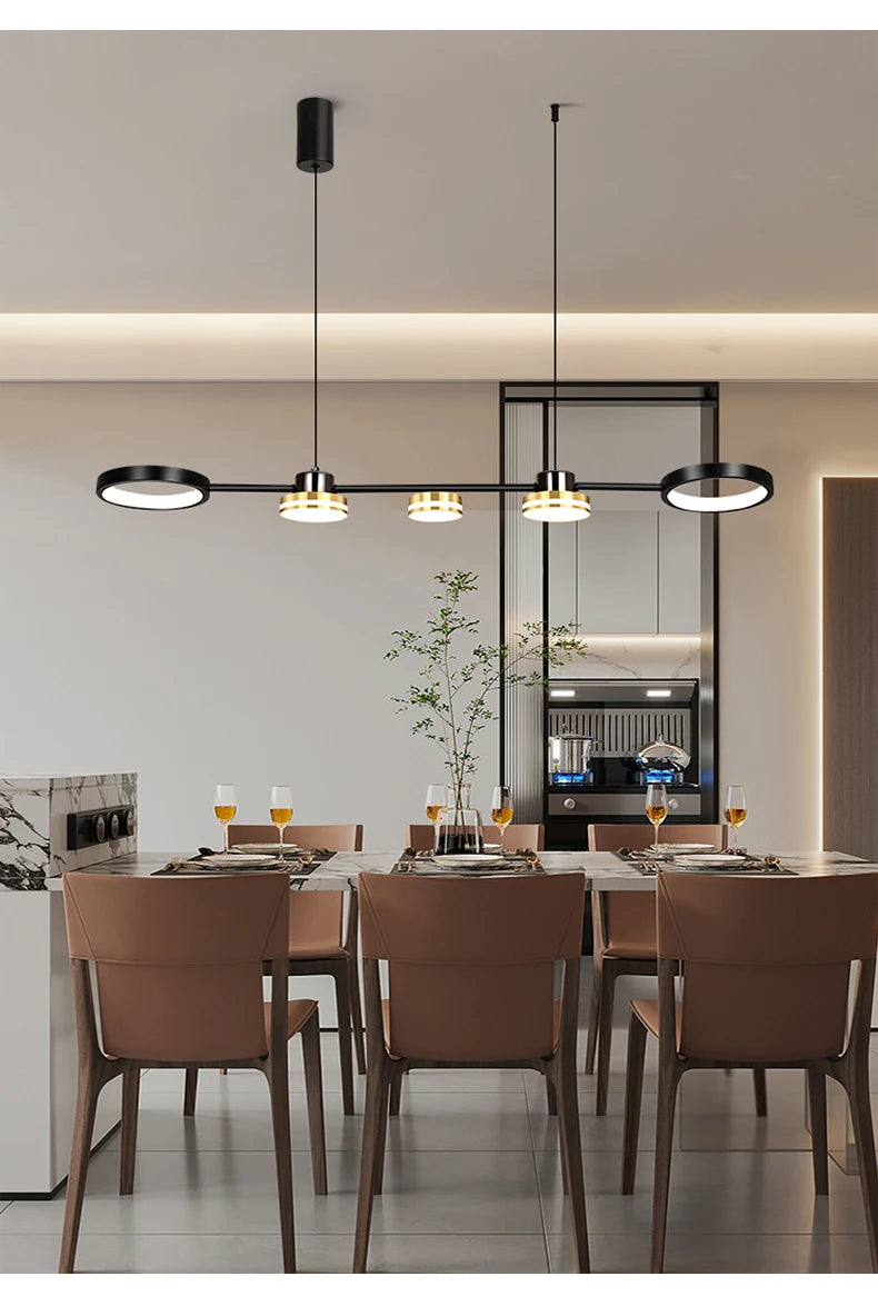 Pendant Lights Hanging Lamp Modern Table LED Long Linear Chandelier Kitchen Island Lighting For Dining Living Room Office Light
