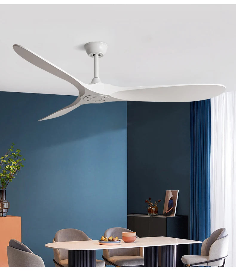 42/52 Inch Nordic LED Ceiling Light Restaurant Living Room Home Remote Control DC Silent Industrial Retro Electric Fan