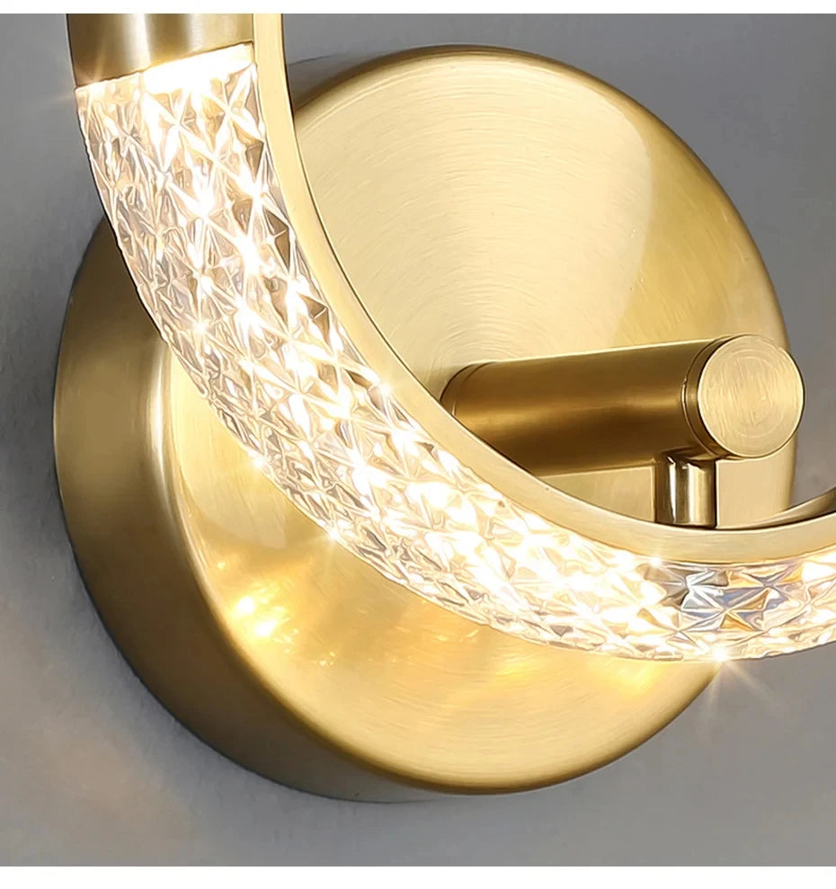 Modern Crystal Wall Lights Indoor Lighting Round/Oval LED Wall Lamp Home Decor for Kitchen Bedroom Living Room Creative Sconce