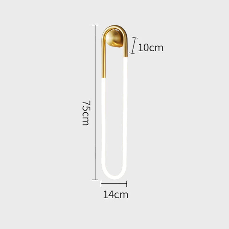 Minimalist U-shaped Wall lamp Modern designer Creative Study Living room Bedroom Background Wall light Bedhead