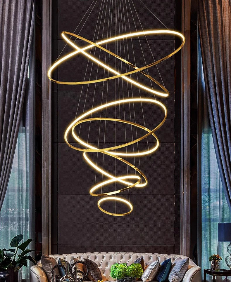 Modern home decor led lights pendant light lamps forstaircase Chandeliers for living room hanging light indoor lighting