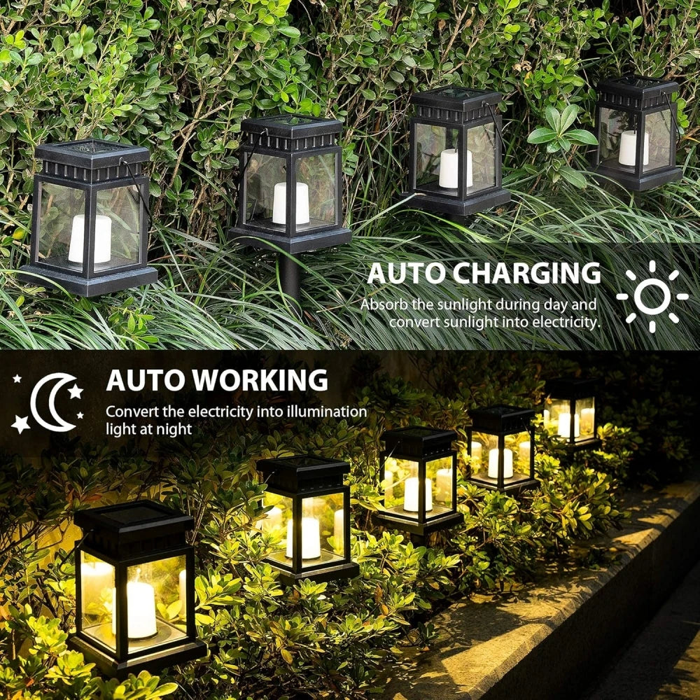 Solar LED Landscape Lights Candle with Ground Stake Waterproof LED Solar IP44 Auto ON/OFF Landscape Light for Outdoor Lawn Yard