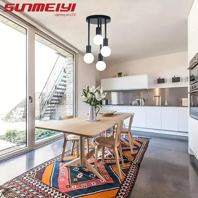 1Pc modern minimalist E27 bulb base ceiling light, bedroom, kitchen, hallway, balcony lighting fixture (without bulb)