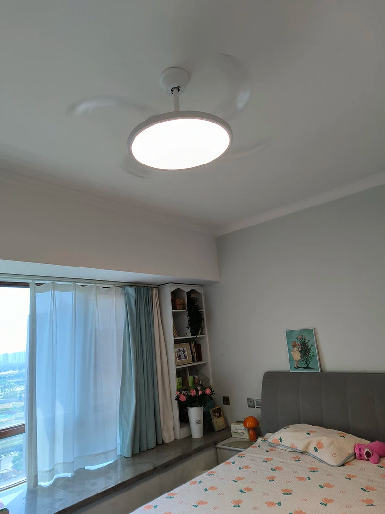 Electric Fan Chandelier Led Ceiling Lamp Room Decoration Dining Table Living Home Silent Bedroom Circulator Fan Light Fixture