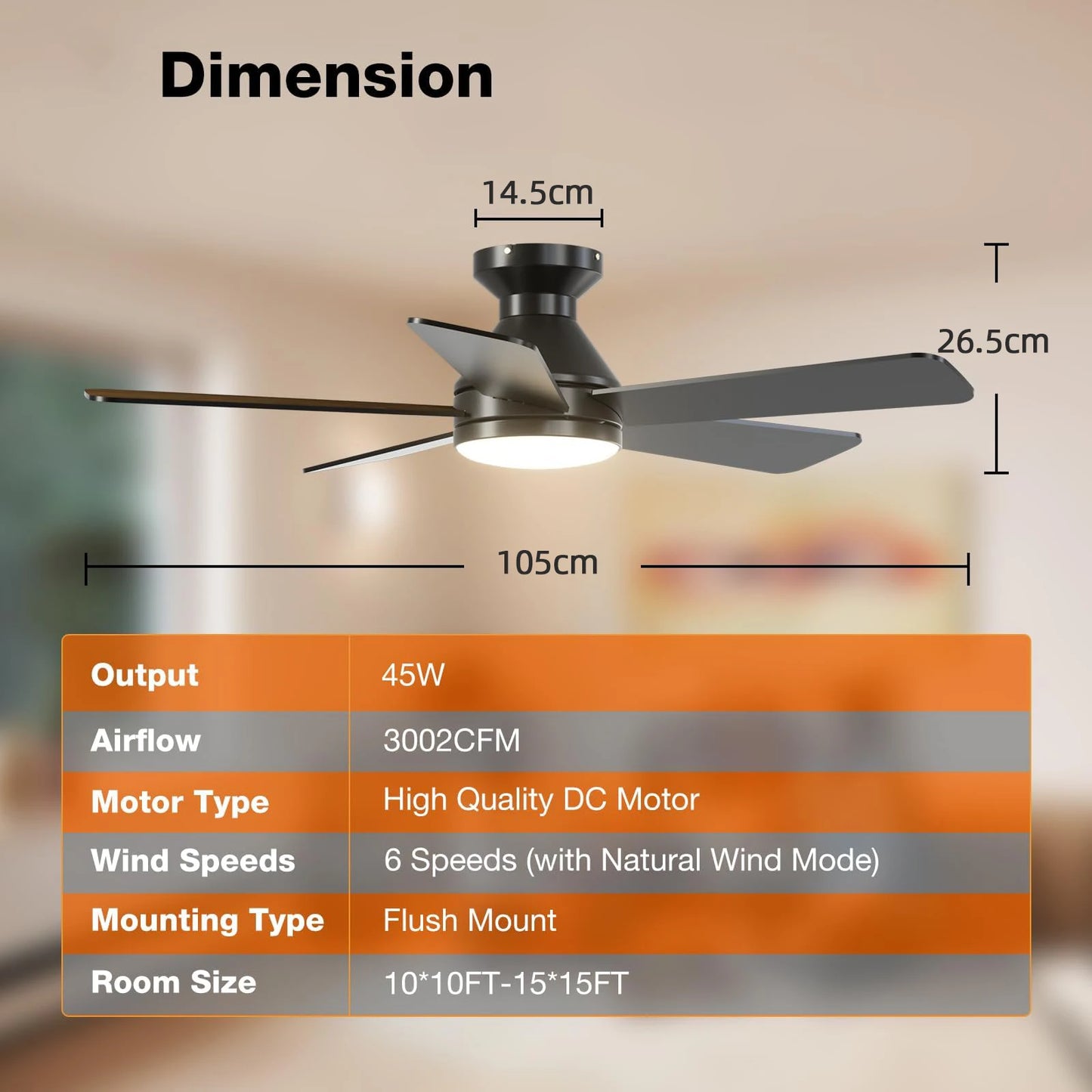 Large Lighting Ceiling Fan with Remote Control Dimming Home Silent Cool Electric Fan Nordic Living Room Ceiling Fans with Lights