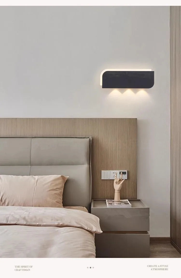 Nordic minimalist creative personality long strip wall lamp modern simple living room aisle bedroom bedside lamp background wall