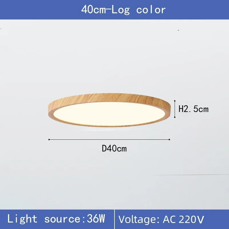 Modern LED Wood Grain Ceiling Light Ultra-thin 3 Colors Surface Ceiling Lamp Bedroom Living Room Kitchen Home Decor Lighting
