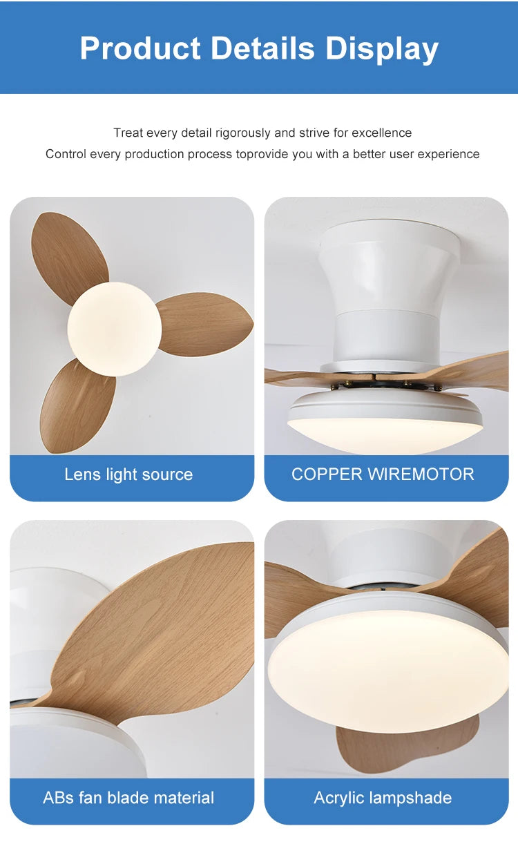 Bedroom fan light, ceiling fan light, high wind power ceiling, dining room, living room, household integrated ceiling, electric