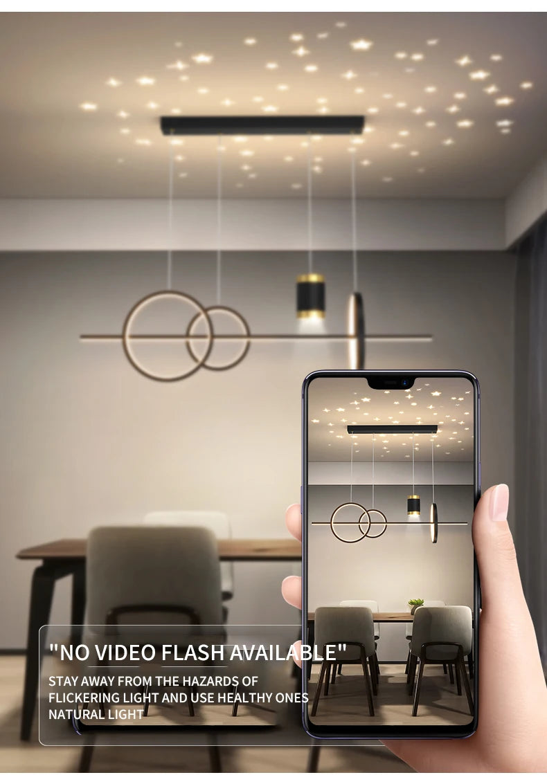 Restaurant Lighting 100cm Long Strip Decoration Dining Table Light Living Room Restaurant Modern LED Pendant Light Fixture Light