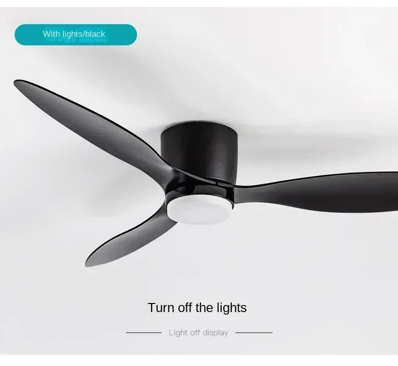 Modern LED Ceiling Fan Lights, Low Floor Decorative Lights with Remote Control, Home Lighting with Fans in Bedrooms and Homes