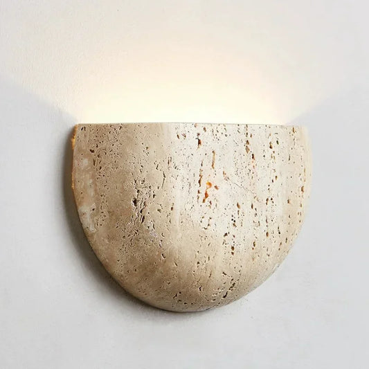 2025 Led Wall Lamp Bedroom Bedside Light Retro Medieval Style Yellow Cave Stone Nature Lighting Fixtures Home Room Decor Interio