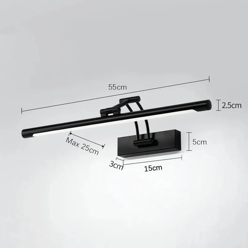 Mirror Front Light Bathroom Mirrors Cabinet Foldable Telescopic Adjustable Washbasin Shower Closet Strip LED Makeup Fill Light