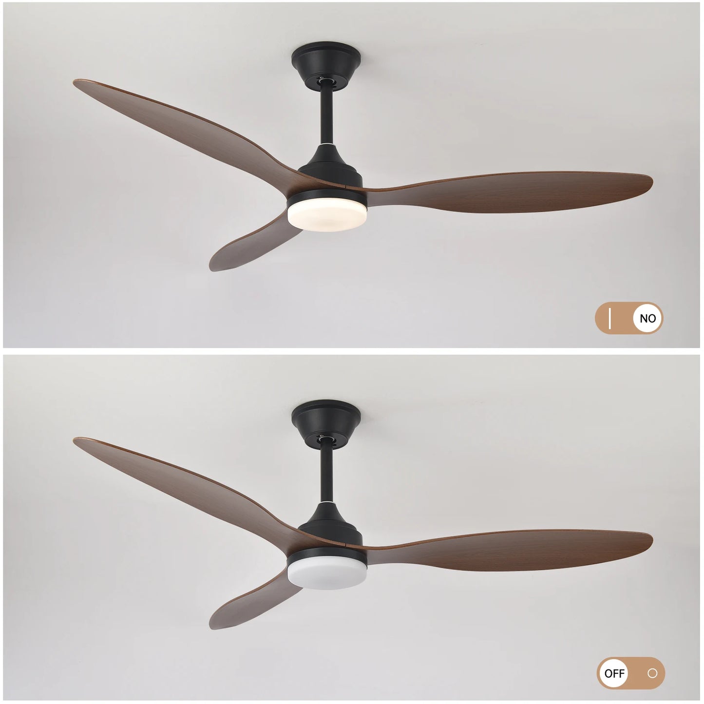 52 inch household ceiling fan with lights, remote control, six speed variable frequency motor