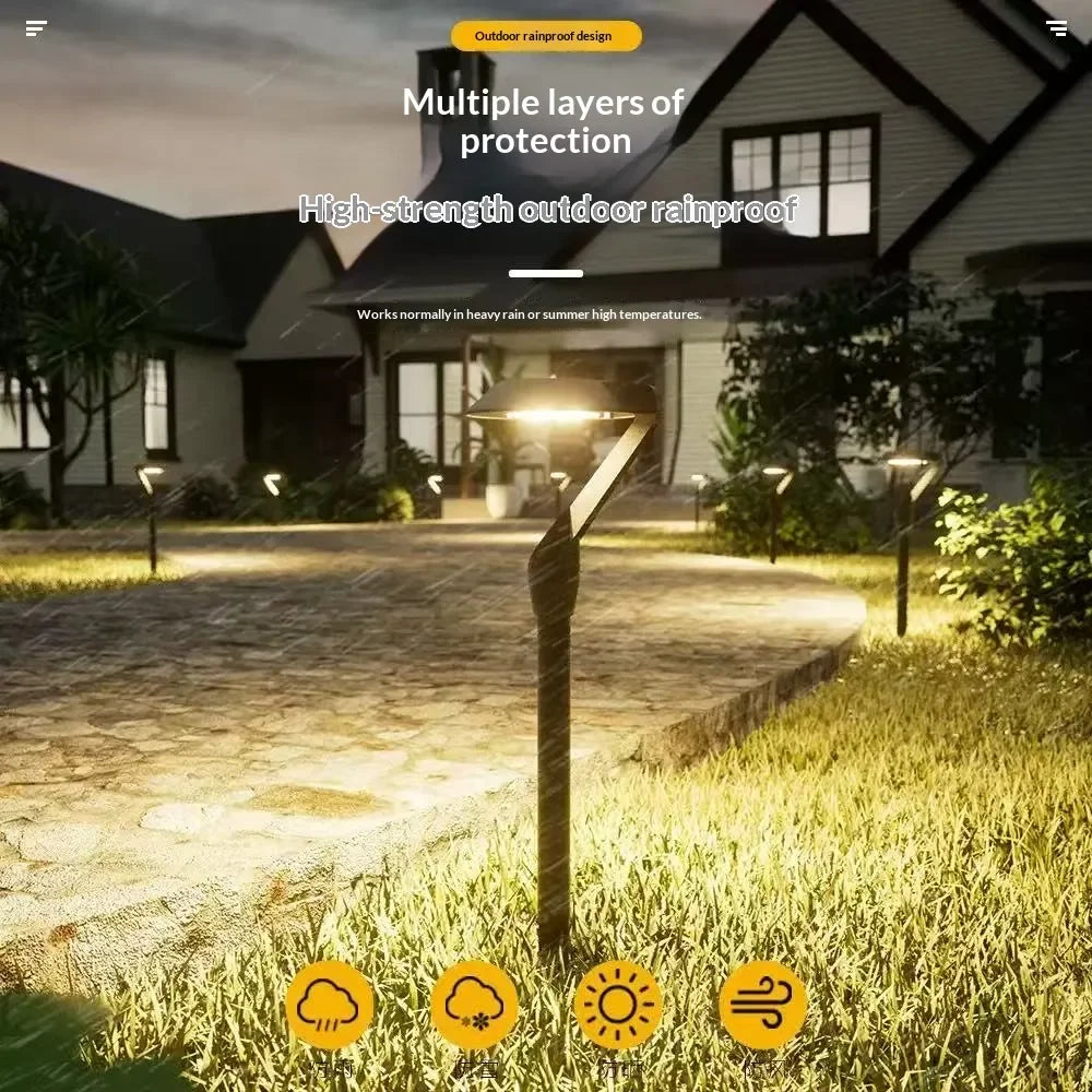 2pc Solar Energy Saving Lamp Super Bright Solar Lawn Lamp Waterproof Household Garden Villa Courtyard LED Solar Lamp