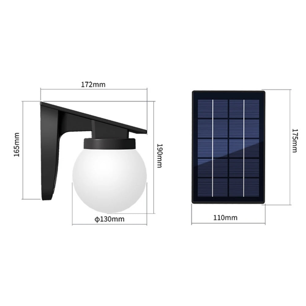 Solar Wall Lights Outdoor IP65 Waterproof Wireless Solar Powered Ball LED Lights for Backyard, Garden, Fence, Patio, Front Door
