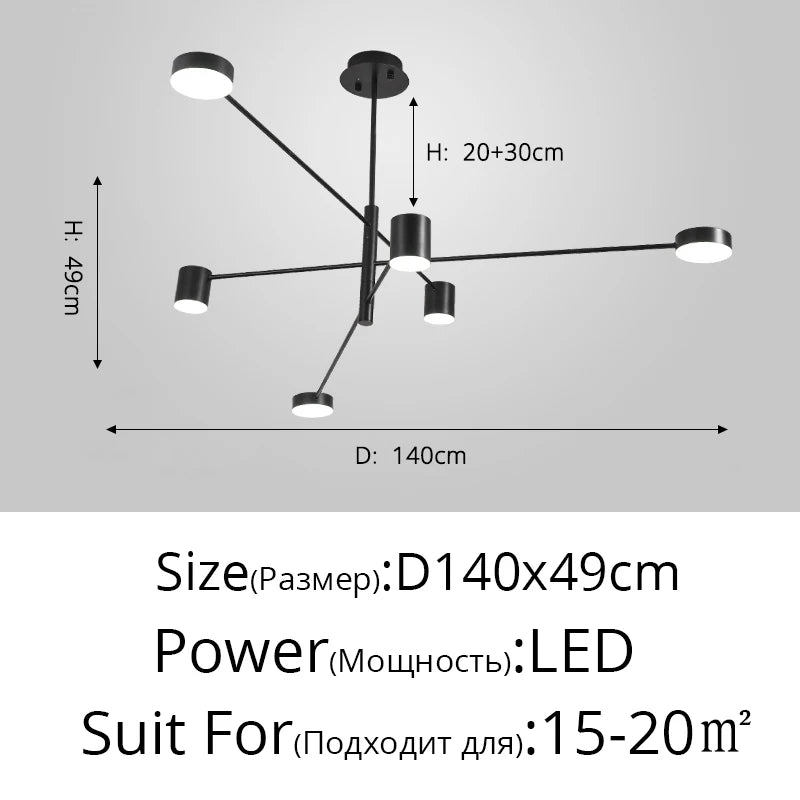 New Modern LED Chandelier Lights Bedroom Living Dining Room Gold Black Indoor Fixture Lighting Lamps Apply To AC90-260V