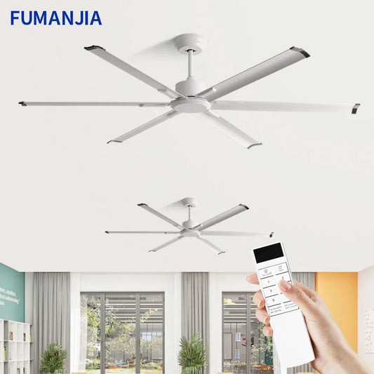 FUMANJIA 72Inch Ceiling Fan - DC Motor&Remote Control, 6-Speed Adjustment, Aluminum Blade, Reversible Function for Commercial