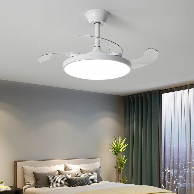 Electric Fan Chandelier Led Ceiling Lamp Room Decoration Dining Table Living Home Silent Bedroom Circulator Fan Light Fixture