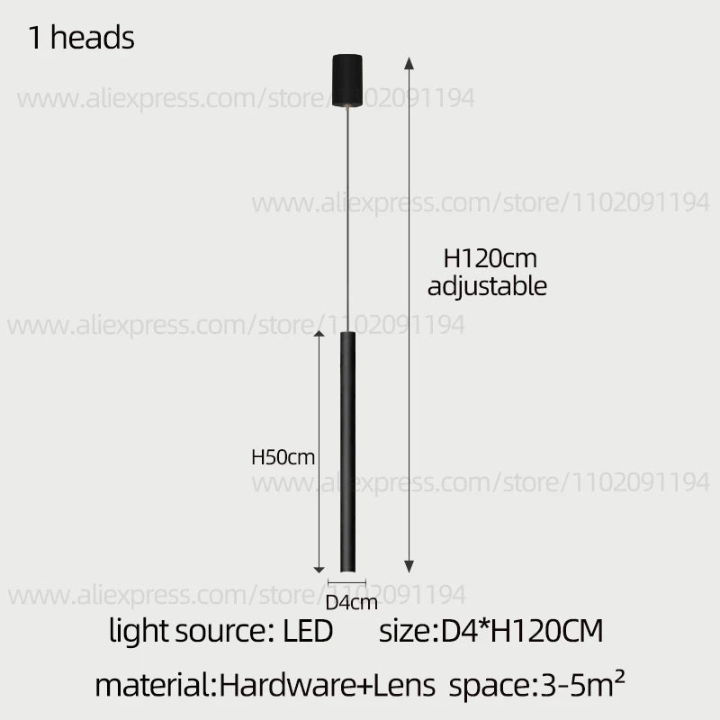 Cylindrical Modern Pendant Long Tube Lamp Hanging Cable Living Room Lamp Designer Villa Penthouse Lamp Led Staircase Chandelier