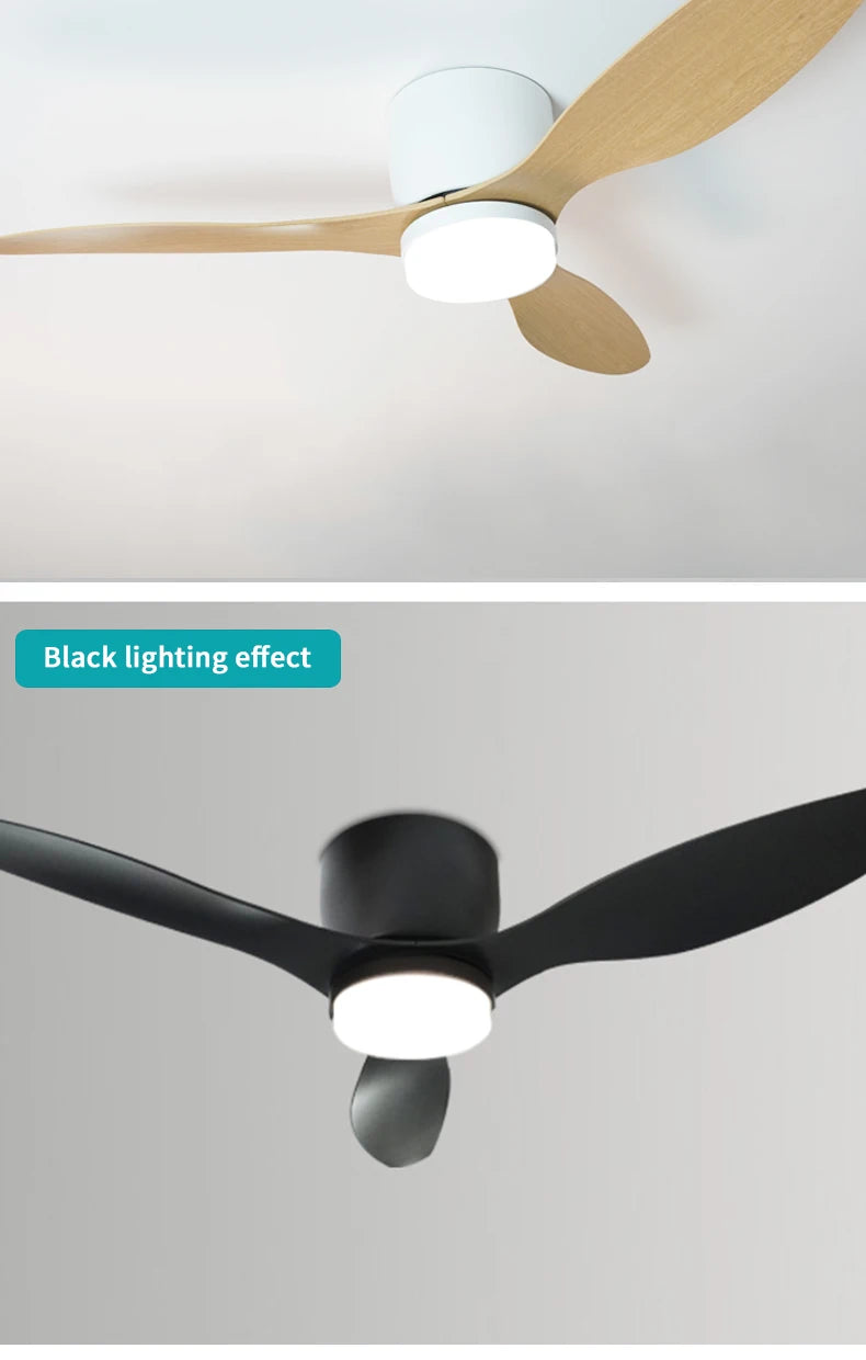 LED Light DC Motor Modern Ceiling Fan Kitchen Living Room Dining Room Household High Air Volume Remote Control Pendant Light