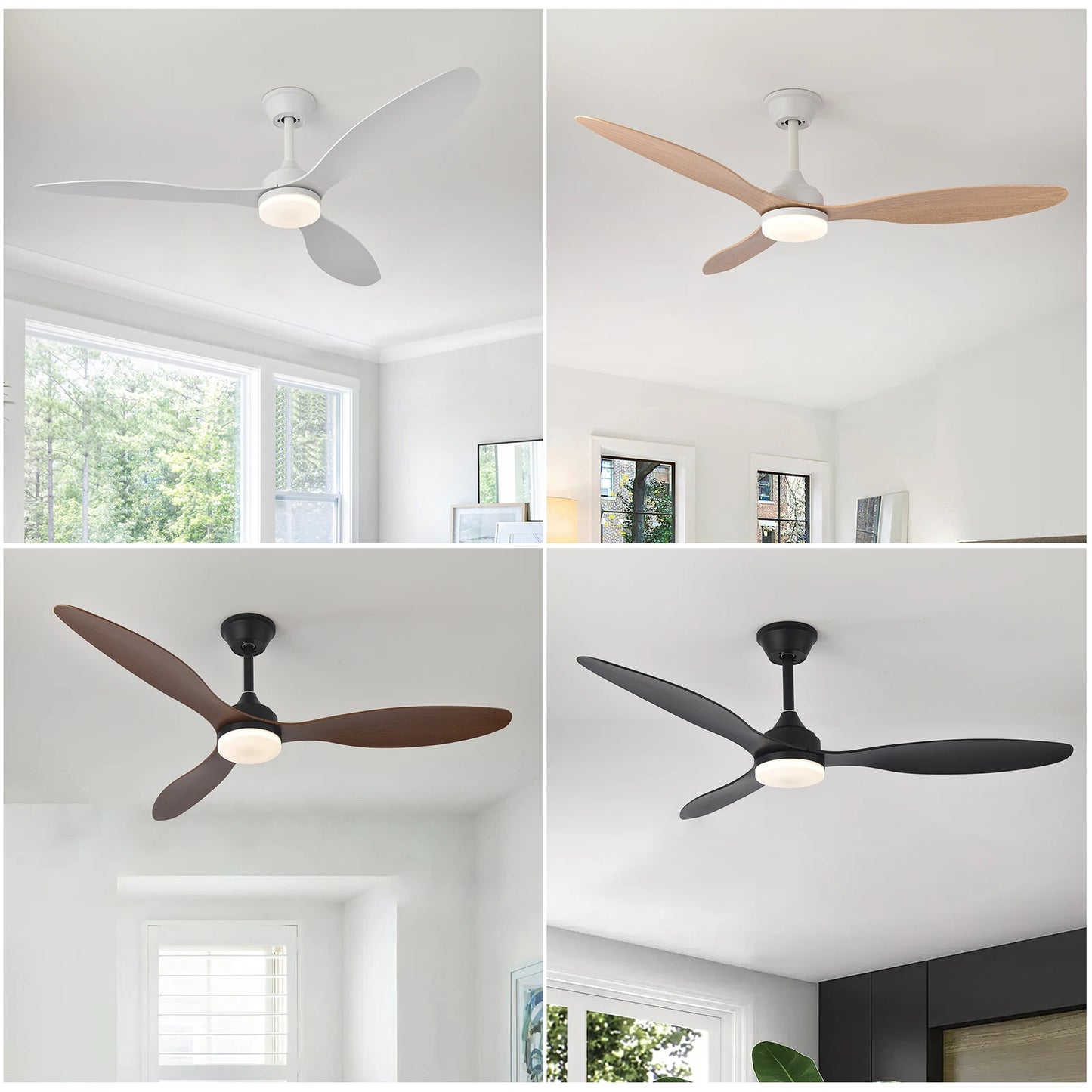 Ceiling Fan With Light,25 Inch/42 Inch/52 Inch Low Profile Ceiling Fan with remote control, For Indoor and Covered Outdoor